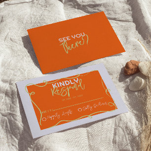 Farbenfrohe handgeschriebene, Niedlich gestrichene RSVP Karte