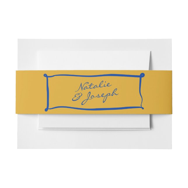 Farbenfrohe handgeschriebene Retro Whimsical Frame Einladungsbanderole (Vorderseite Beispiel)