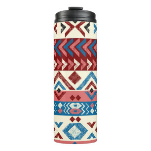 Farbenfrohe handGezeichnet Tribal-Muster Thermosbecher