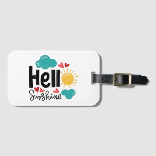Farbenfrohe handgezeichnete Kunst - Hallo Sonnensc Gepäckanhänger