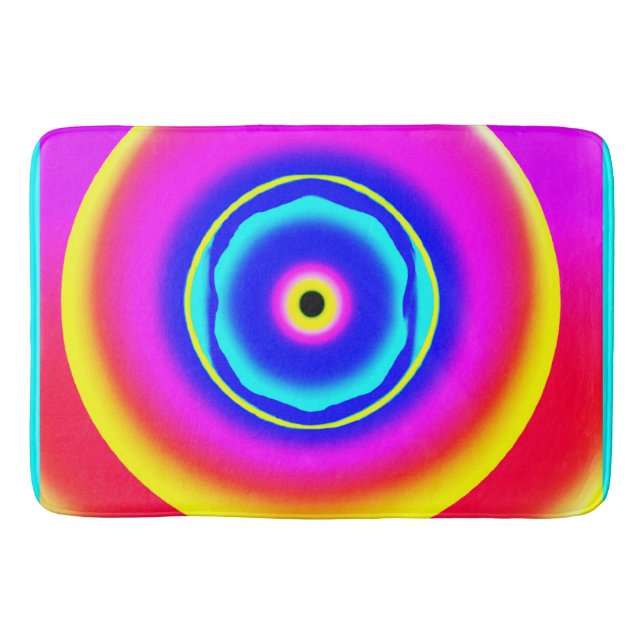 Farbenfrohe handgezeichnete Muster Art Style Badematte (Vorderseite)