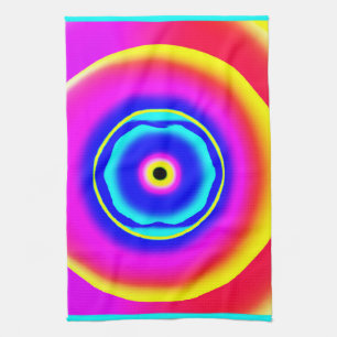 Farbenfrohe handgezeichnete Muster Art Style Geschirrtuch