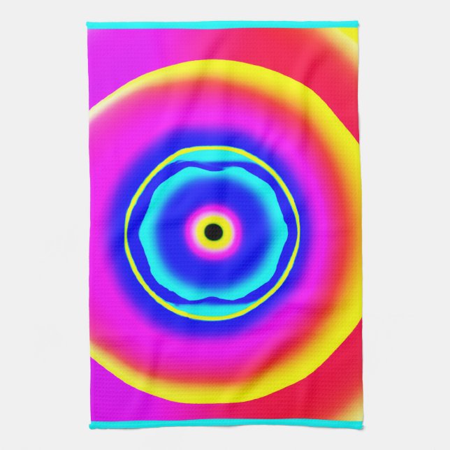 Farbenfrohe handgezeichnete Muster Art Style Geschirrtuch (Vertikal)