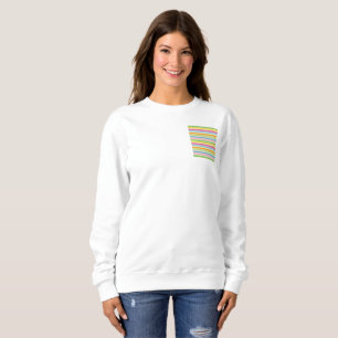 Farbenfrohe, handgezogene Streifen Sweatshirt