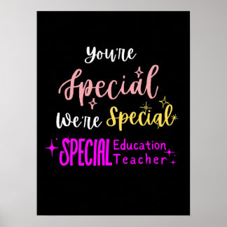Farbenfrohe Handschrift Special Bildung Lehrer Poster