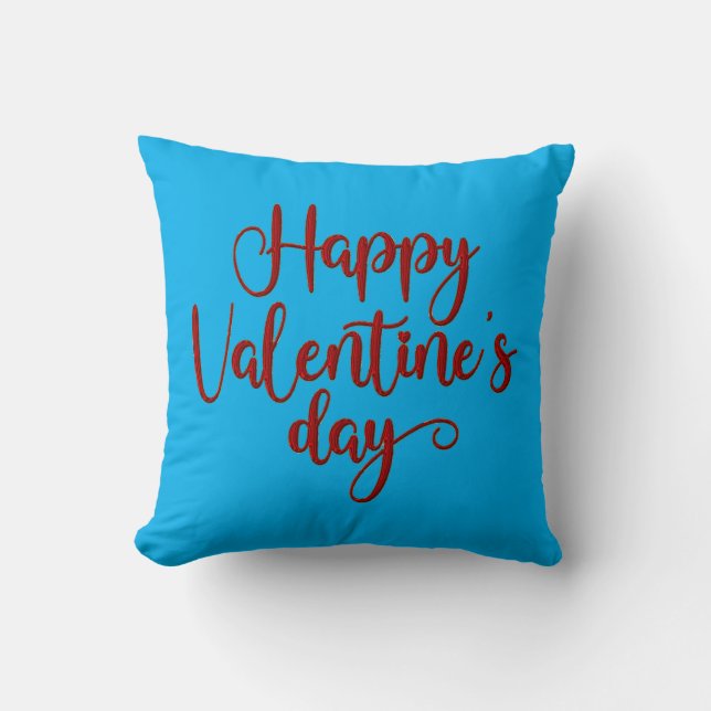 Farbenfrohe "Happy Valentine's Day" Kissen (Vorderseite)