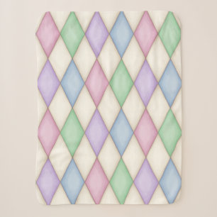 Farbenfrohe Harlequin Diamond Karo Pattern Sherpadecke