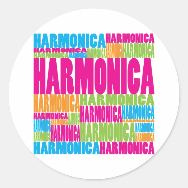Farbenfrohe Harmonika Runder Aufkleber (Vorderseite)