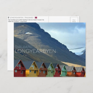 Farbenfrohe Häuser in Longyearbyen, Svalbard Postk Postkarte