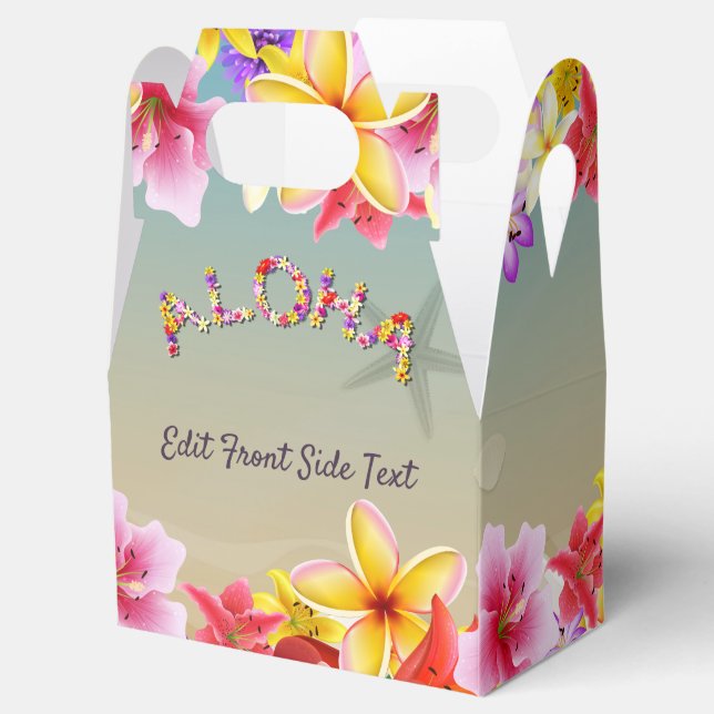 farbenfrohe hawaiianische Blume Hochzeit als Thema Geschenkschachtel (Geöffnet)
