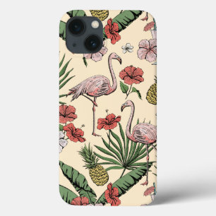 Farbenfrohe hawaiianische Blütenpink Flamingo Case-Mate iPhone Hülle