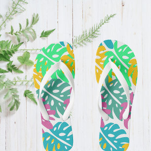 Farbenfrohe hawaiianische Druckschuhe Flip Flops