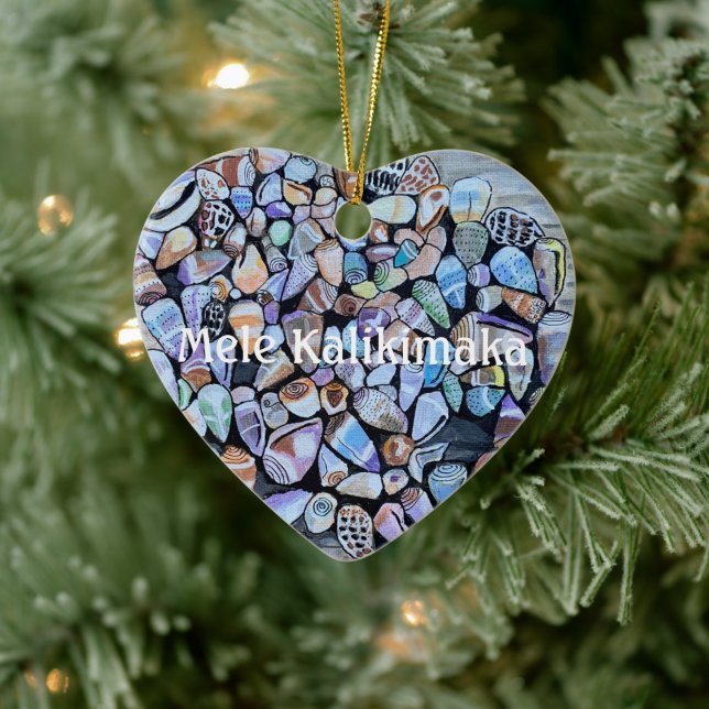 Farbenfrohe hawaiianische Muscheln - Mele Kalikima Keramik Ornament (Baum)