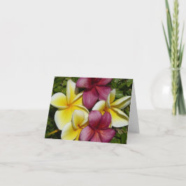 Farbenfrohe Hawaiianische Plumerias Faltgrillkarte Karte