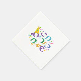 Farbenfrohe hebräische Happy Purim Serviette