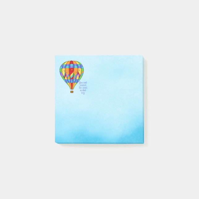 Farbenfrohe Heißluftballon Post-it Klebezettel (Vorderseite)