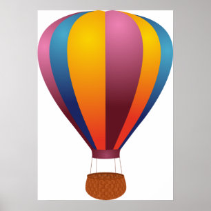 Farbenfrohe Heißluftballon Poster
