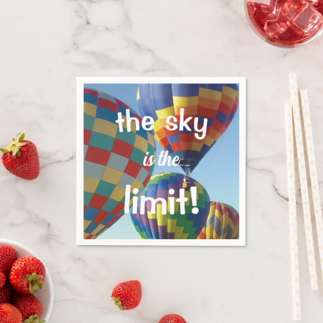 Farbenfrohe Heißluftballons "Der Himmel ist das Li Serviette (Beispiel)