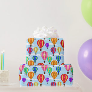 Farbenfrohe Heißluftballons Geschenkpapier