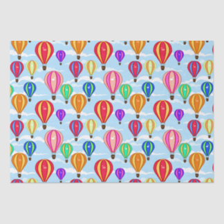 Farbenfrohe Heißluftballons im Himmel Seidenpapier
