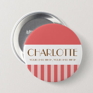 Farbenfrohe, helle Farbe Trendy Moderne Streifen Button