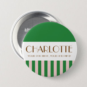 Farbenfrohe, helle Farbe Trendy Moderne Streifen Button