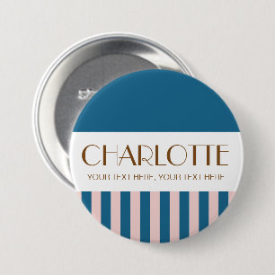 Farbenfrohe, helle Farbe Trendy Moderne Streifen Button