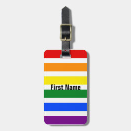 Farbenfrohe, helle Happy Rainbow Stripes Gepäckanhänger