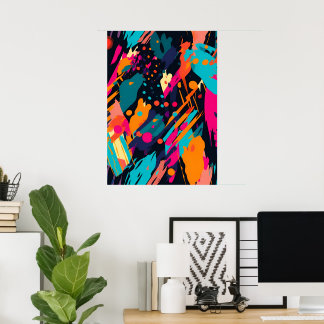 Farbenfrohe Helle Psychedelic Abstrakt Wall Print Poster