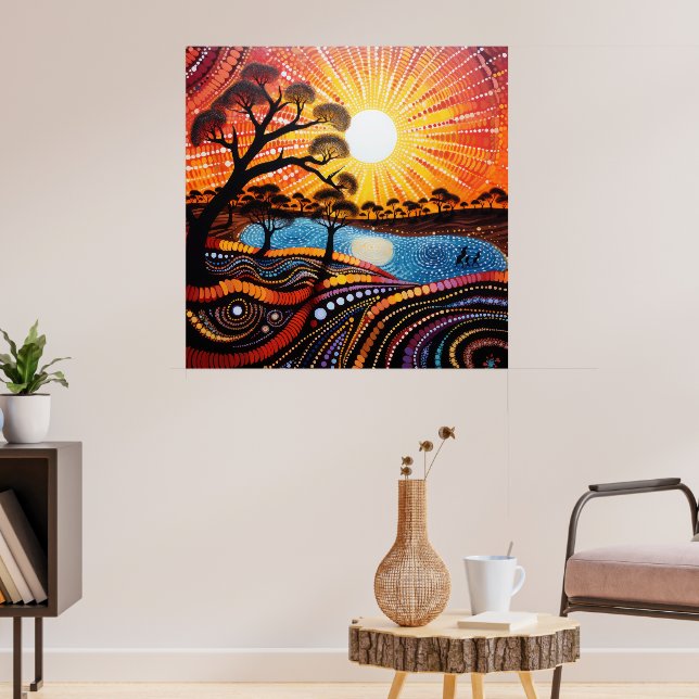 Farbenfrohe Helle Psychedelic Abstrakt Wall Print Poster (Wohnzimmer 3)