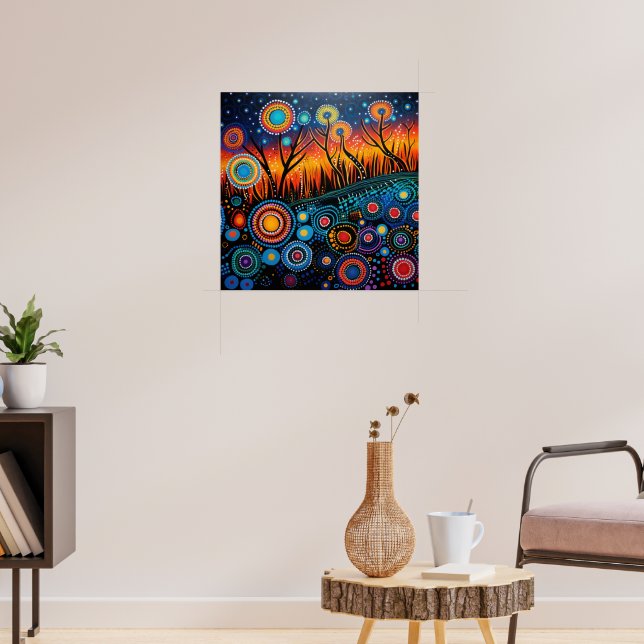Farbenfrohe Helle Psychedelic Abstrakt Wall Print Poster (Wohnzimmer 3)
