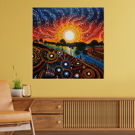 Farbenfrohe Helle Psychedelic Abstrakt Wall Print Poster