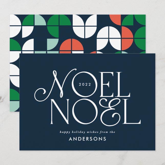 Farbenfrohe helle Weihnachten Weihnachtsgeometrie  (Vorne/Hinten)