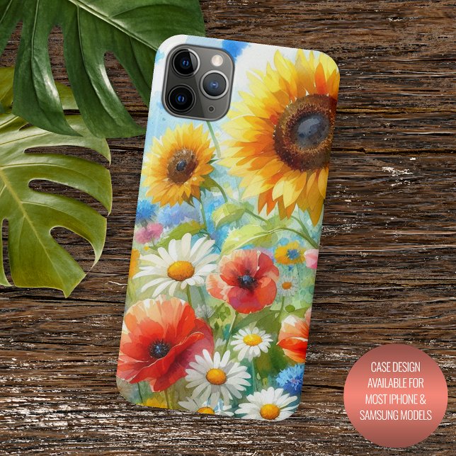 Farbenfrohe, helle Wildblumen Blumenbeere Case-Mate iPhone Hülle (Von Creator hochgeladen)