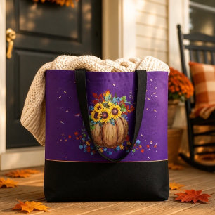 Farbenfrohe Herbst-Kürbis-Tragetasche Tasche