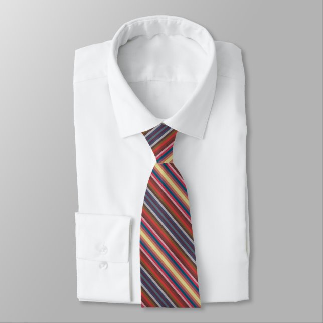 Farbenfrohe Herbst- und Winterfarben Diagonale Str Krawatte (Gebunden)