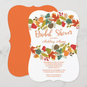 Farbenfrohe Herbstbelästigung Bridal Dusche Einlad Einladung