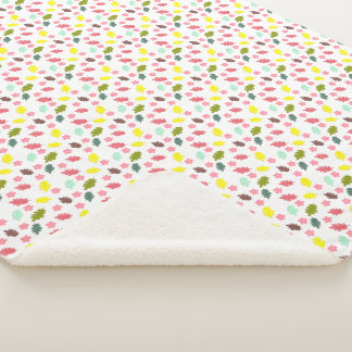 Farbenfrohe Herbstblätter & Blüten Sherpadecke