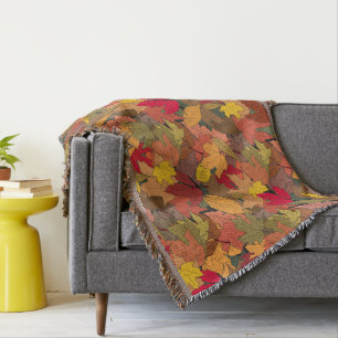 Farbenfrohe Herbstblätter Decke