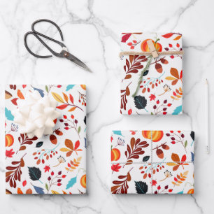 Farbenfrohe Herbstfavoriten   Saisonales Geschenkp Geschenkpapier Set