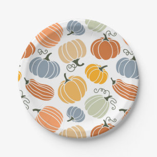 Farbenfrohe Herbstkuppeln Muster Pappteller