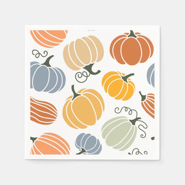 Farbenfrohe Herbstkuppeln Muster Serviette (Vorderseite)