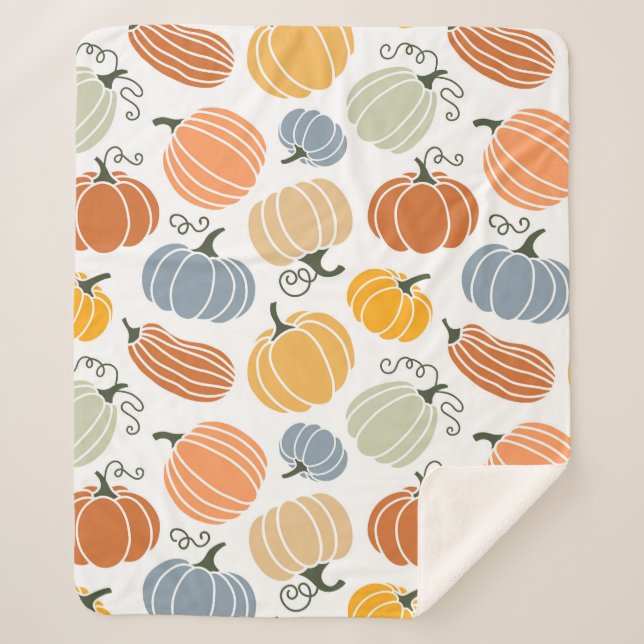 Farbenfrohe Herbstkuppeln Muster Sherpadecke (Vorderseite)