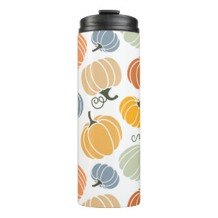 Farbenfrohe Herbstkuppeln Muster Thermosbecher