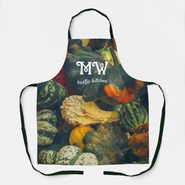 Farbenfrohe Herbstkurz und Kürbis Schürze (Vorderseite)