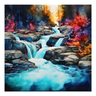 Farbenfrohe Herbstlandschaft Fotodruck