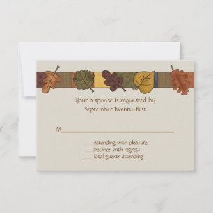 Farbenfrohe Herbstlaub, die die RSVP-Antwortkarte RSVP Karte