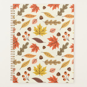 Farbenfrohe Herbstleaf-Fallmuster Planer