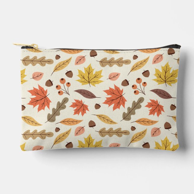 Farbenfrohe Herbstleaf-Fallmuster Zubehörtasche (Vorderseite)
