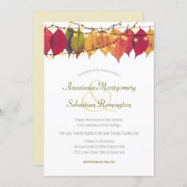 farbenfrohe Herbstleaf Streichellichtfeier Einladung